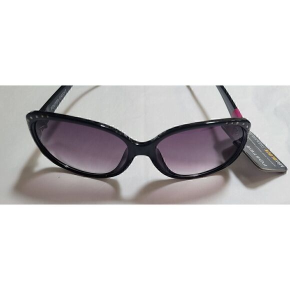 Foster Grant Oversized Black Sunglasses with Crystal Details Maxblock Scratch Re - Picture 5 of 11